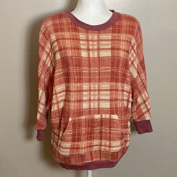 Taylor & Sage Plaid Knit Dolman Style Sweater Sz M - Picture 2 of 14